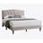 Queen Platform Bed, Burlap Upholstered-17654071