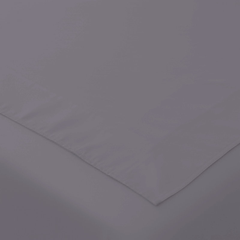 Cotton Blend Standard Flat Sheet, Grey, Single (3')