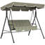 Outsunny 3 Seater Swing Chair with Adjustable Canopy, Green and Grey