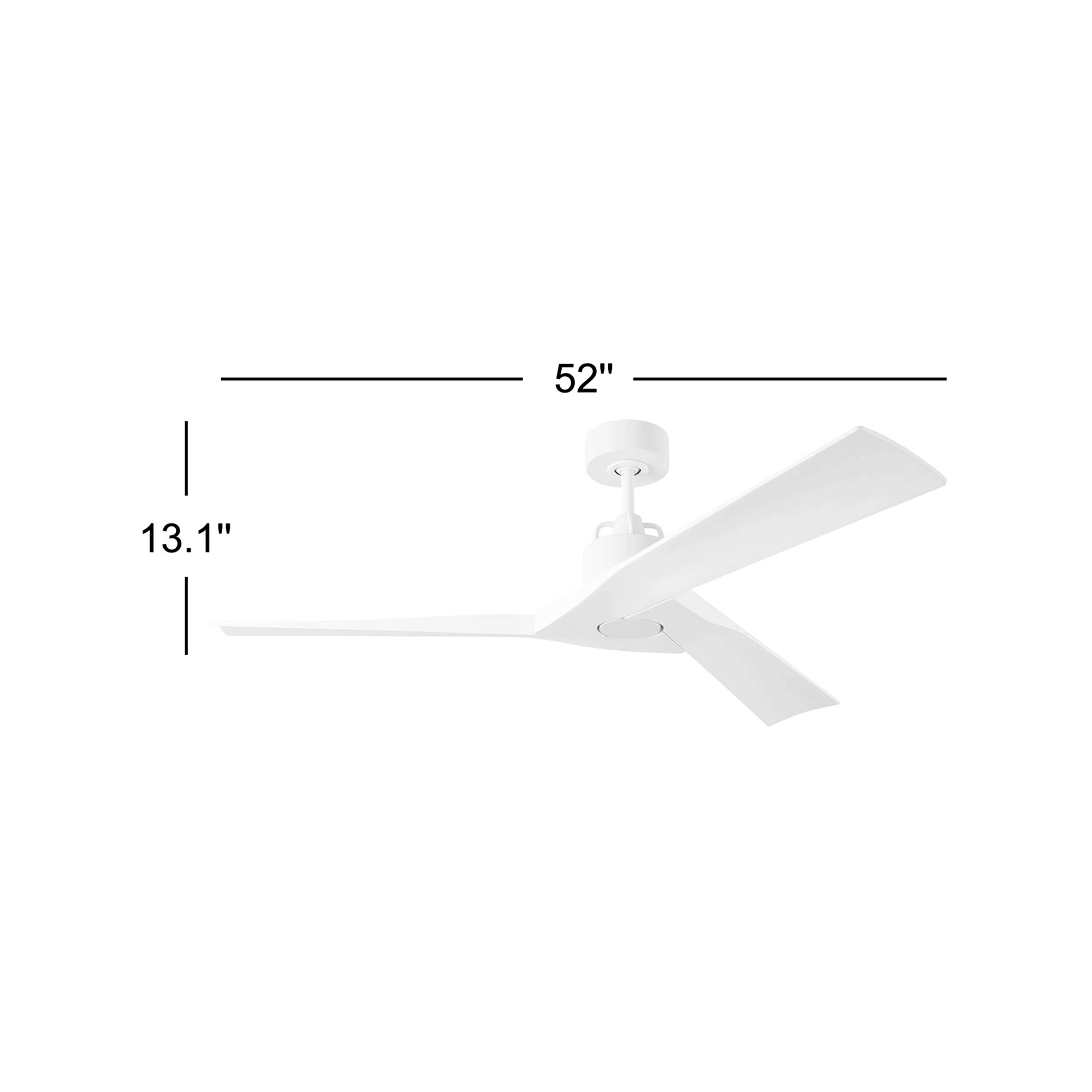 Gerda 52'' 3 Blade Ceiling Fan, Midnight Black, Midnight Black