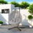 Versatile Hanging Egg Chair With Pe Rattan Hollowed-out Design, Iron Base, A Headrest And Cushion-2031965070