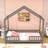House Bed with Canopy and Slats-1684951293
