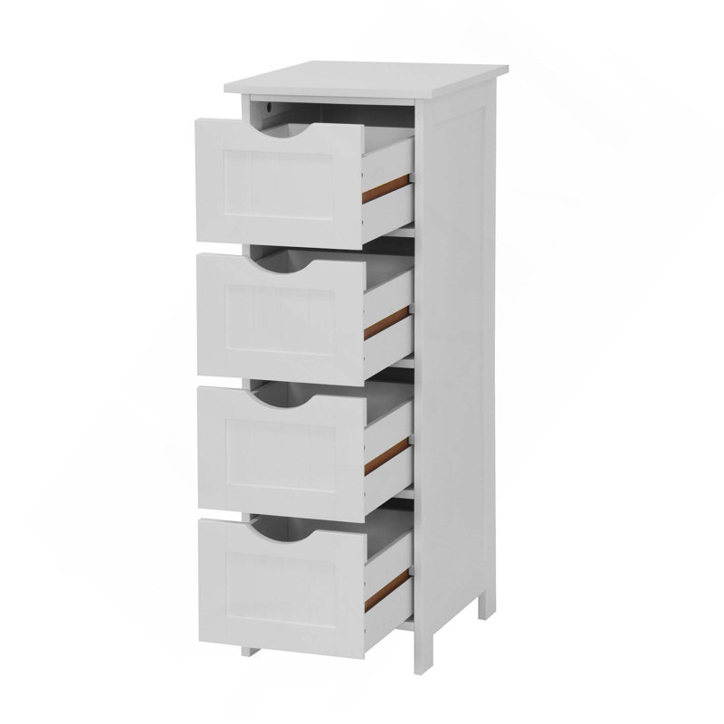 Freestanding Bathroom Storage Cabinet With 4 Drawers For Multipurpose Home Storage Solution
