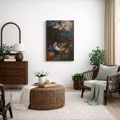Nativity of Christ Religious Artwork, Classical Biblical Scene Pictures, Framed Canvas Giclee Print Wall Art