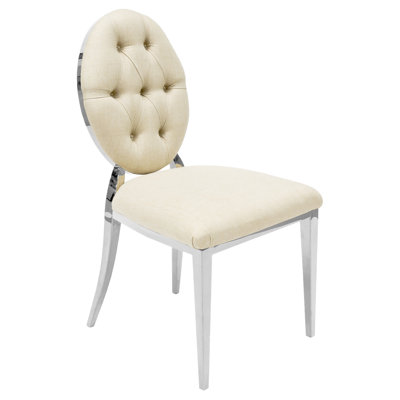 48cm H Linen Upholstered Accent in Beige