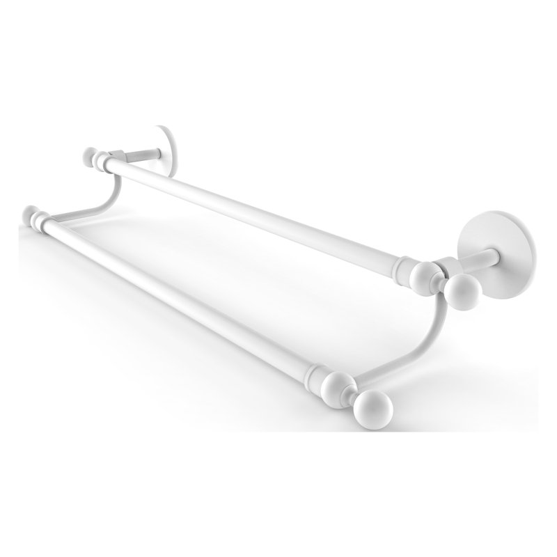 Double barre à serviettes murale Goble, 30 po, Blanc mat
