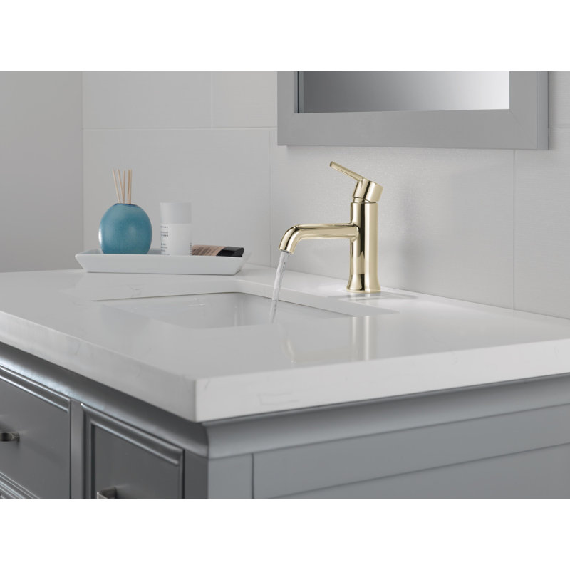 Trinsic 1-Hole Bathroom Faucet, Polished Nickel Single Hole Bathroom Sink Faucet, Metal Push-Pop Drain Assembly, Polished Nickel