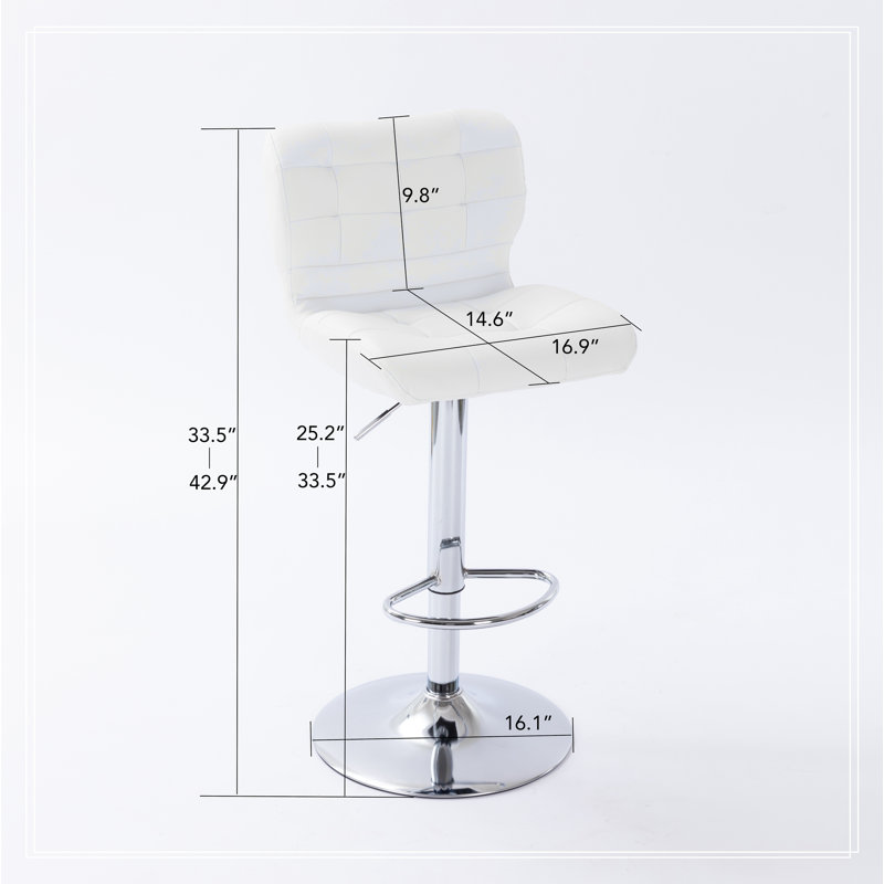 Tabouret de bar touffeté à oreilles à hauteur réglable et pivotant moderne pour Kichen Island