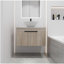 Lavabo de salle de bain suspendu moderne de 30 pouces avec ensemble de bols en céramique, bol mural en chêne blanc avec porte à fermeture douce, 2 paquets