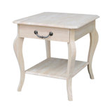 Maretti Solid Wood End Table with Storage