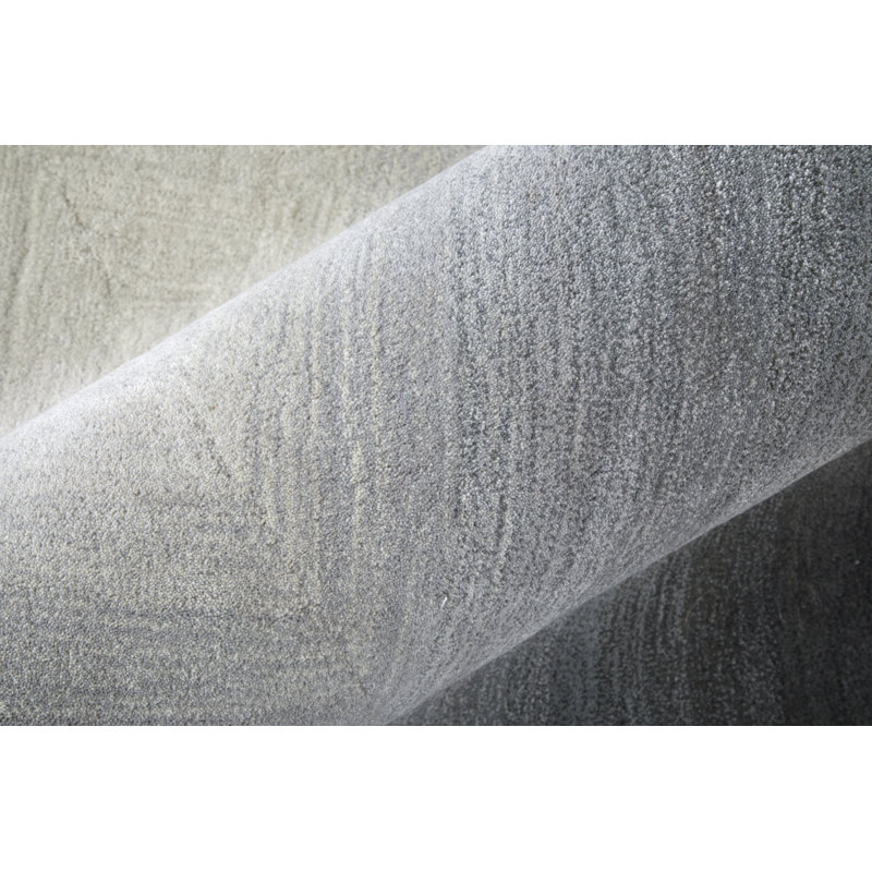 Katya Hand Tufted Wool Ombre Area Rug in Charcoal/Ivory, Square 1'6"