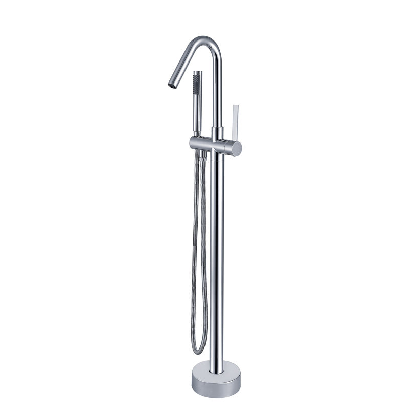 High Arch Single-Handle Freestanding Tub Faucet Bathtub Filter With Handheld Shower In Venetian, Chrome