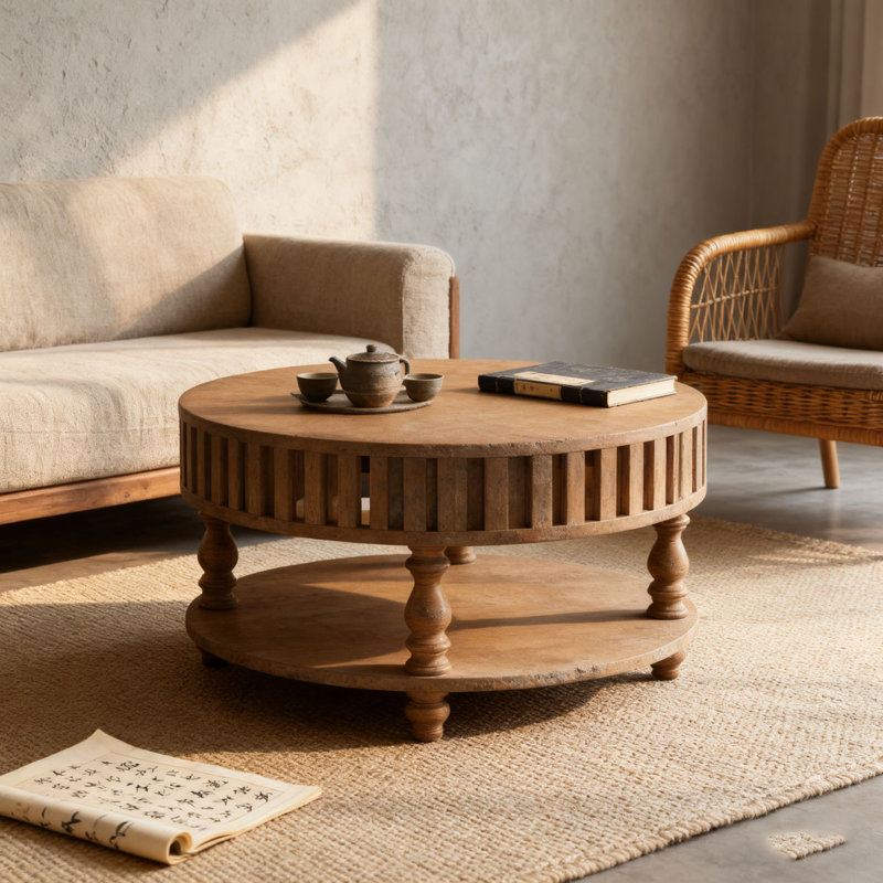 Table basse Farmhouse, Noyer brun