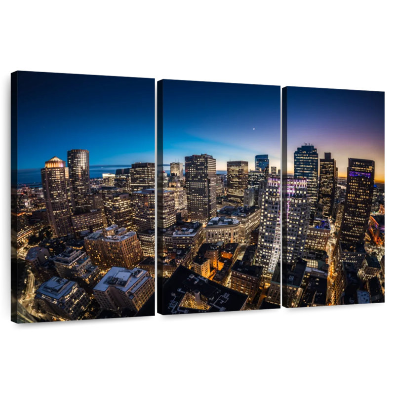 Nicci Blue Hour, horizon de Boston, H 28 po x l 45 po