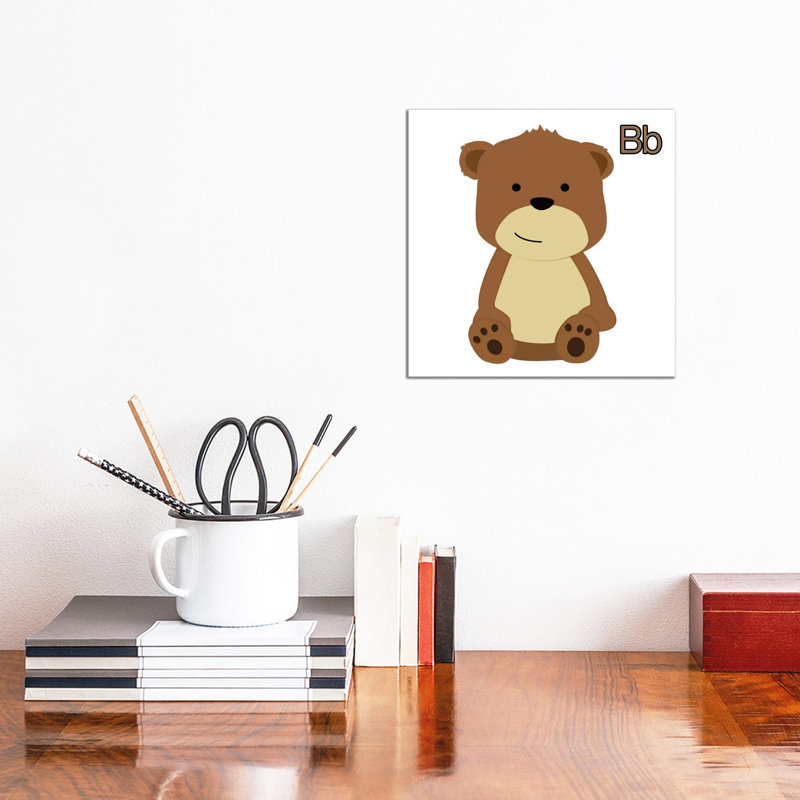 B Is For Bear by 5by5collective - Wrapped Canvas Gallery-Wrapped Canvas Giclée, 30.48cm H x 30.48cm W x 1.90cm D