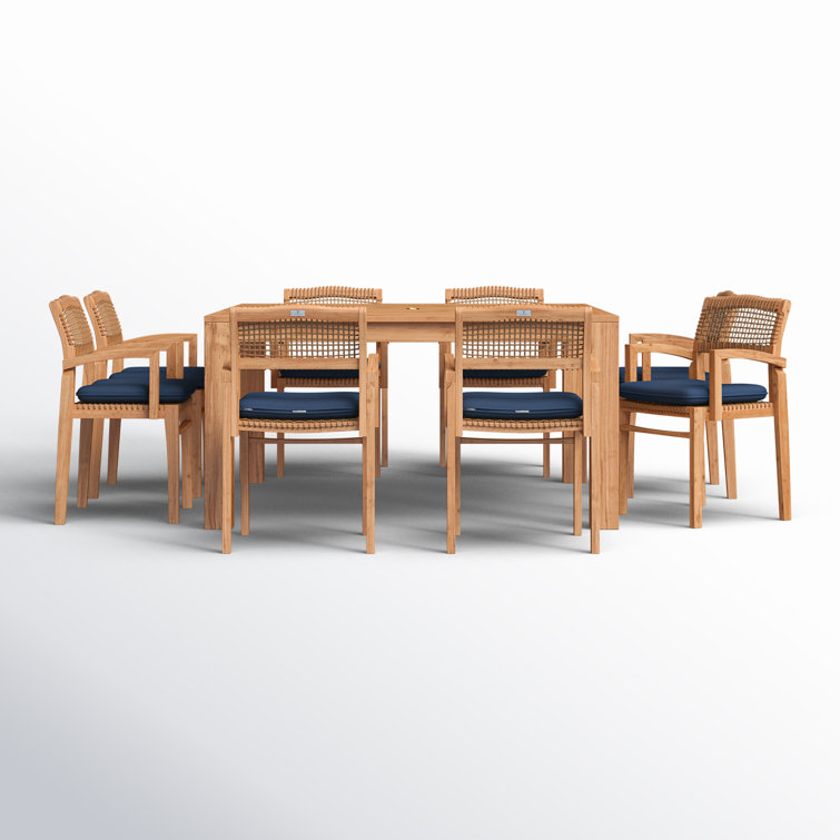 Yasira Square 8 - Person Outdoor Dining Set with Cushions
