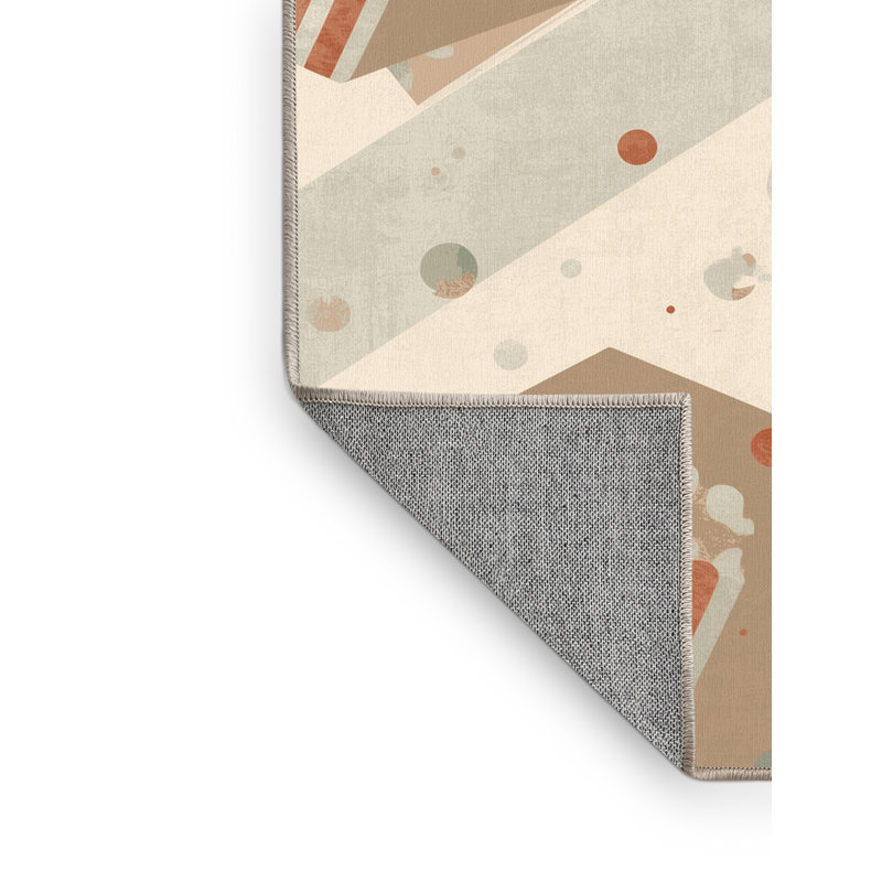 Tapis rayé beige lavable à la machine Osnas Popcorn Box - beige, 2 pi x 3 pi