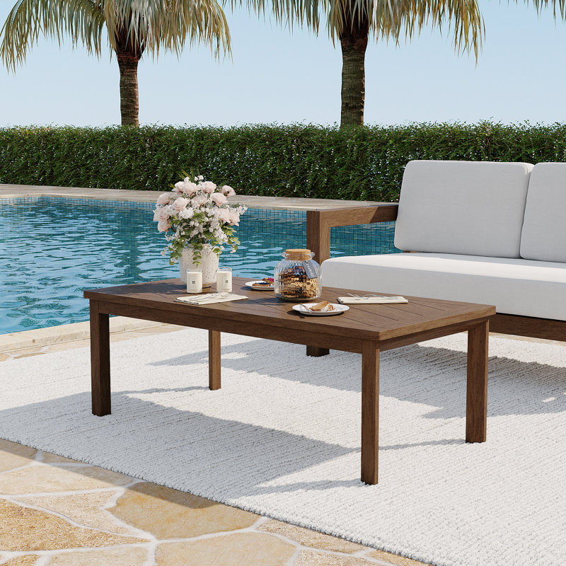 Outdoor Solid Wood Patio Coffee Table