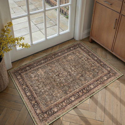 Tapis Kellems Vintage lavable à la machine pour le salon avec envers antidérapant