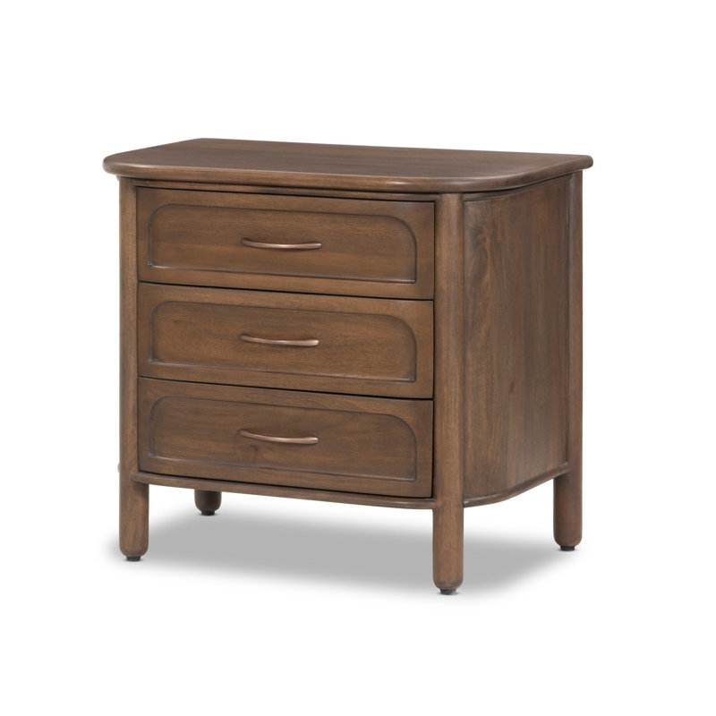 Divion 3 - Drawer Solid Wood Nightstand