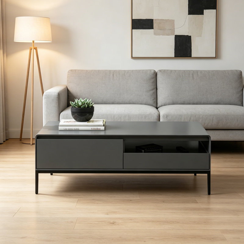 Table basse simple de luxe avec tiroir, 15.74" H x 51.18" W x 27.55" D