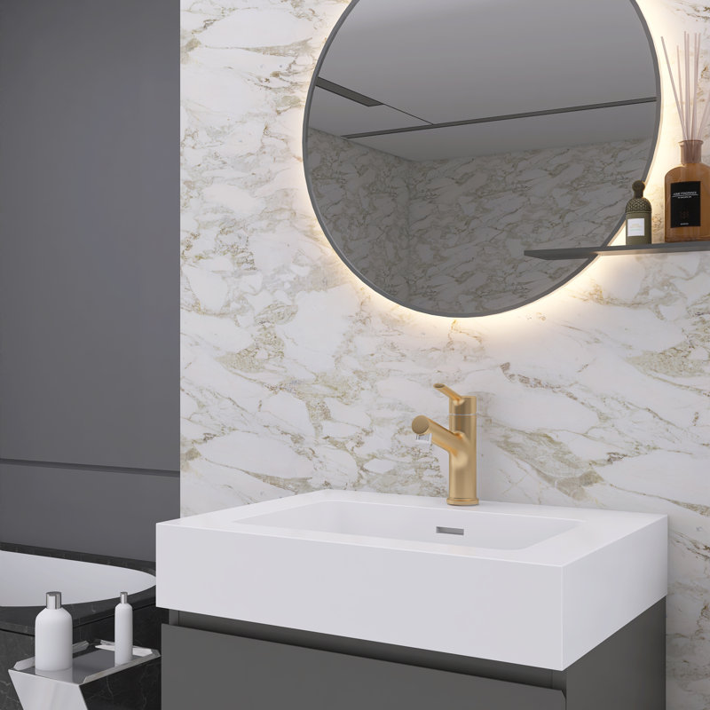 Ensemble de meuble-lavabo simple 24 po Najea, Gris clair, Blanc