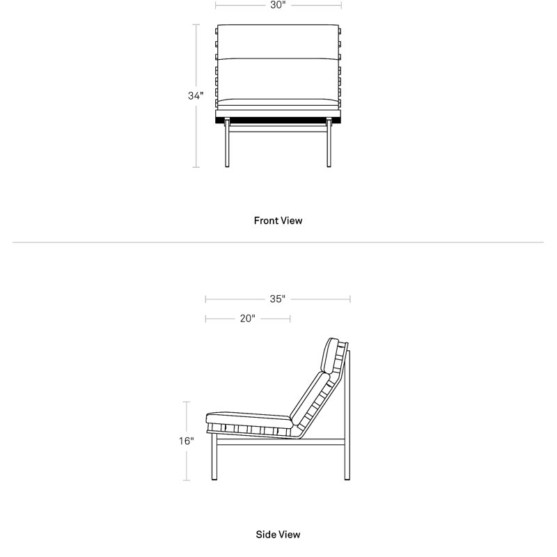Perch Outdoor Teak Chaise Lounge, Toohey Charcoal, White