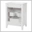Ensemble de meuble-lavabo simple 24 po avec lavabo en céramique, ensemble de meuble-lavabo autoportant avec 3 tiroirs, cadre en bois massif, blanc-1273901152