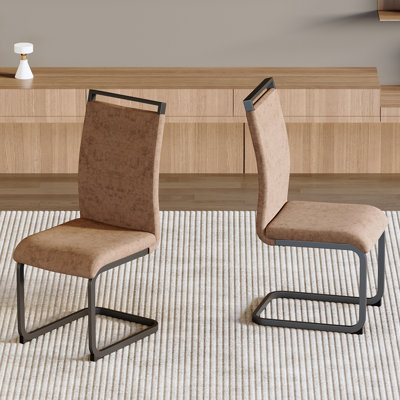 Ensemble de 2 chaises de salle à manger modernes et rembourrées avec dossier haut
