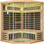 Sauna d'angle pentagonal en bois de taille familiale