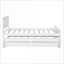Lit plateforme simple en pin massif avec lit gigogne Tiroirs - Aucun sommier requis, blanc pour chambres à coucher / chambres d'amis