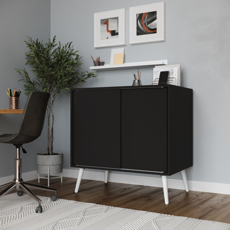 Rectangle Accent Cabinet, Black/White