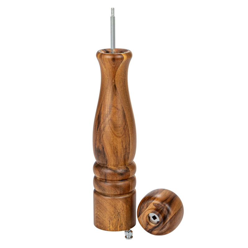 Natural Acacia Wood Salt and Pepper Mill with Metal Grinder