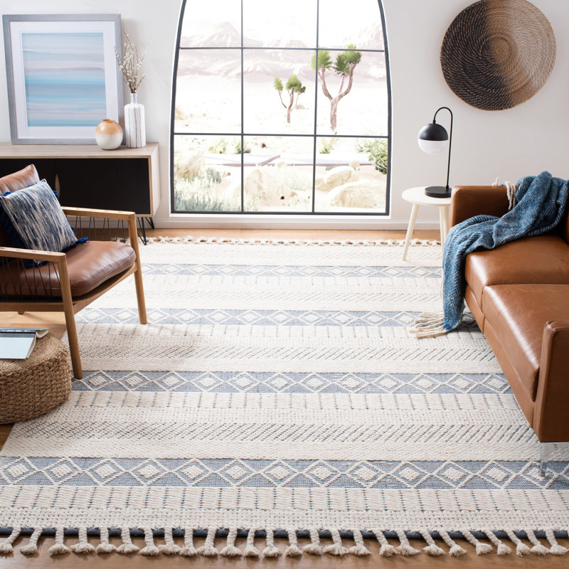 Tapis en laine tissé à la main SunPellerie, Rectangle 9 pi x 12 pi