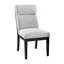 Ensemble de 2 chaises modernes à finition bicolore beige et noire avec pieds fuselés et coussins rembourrés en similicuir