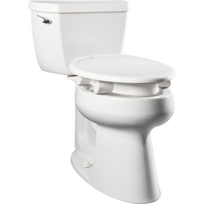 Assurance 3" Raised Toilet Seat for Seniors, Clean Shield Guard, Secure Hinges, Round, White