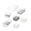 Ensemble de 7 bacs de rangement en plastique recyclé avec couvercle iDesign, transparent / gris-102495983