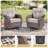 Fiorillo 6-Piece Outdoor Patio Conversation Set With 5" Thick Cushions And 2 Swivel Chairs-1895898388