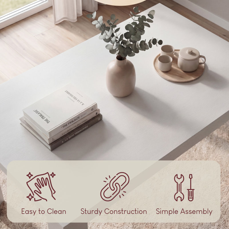 Iriemi Dining Table, 74cm H x 117cm L x 76.5cm W, White