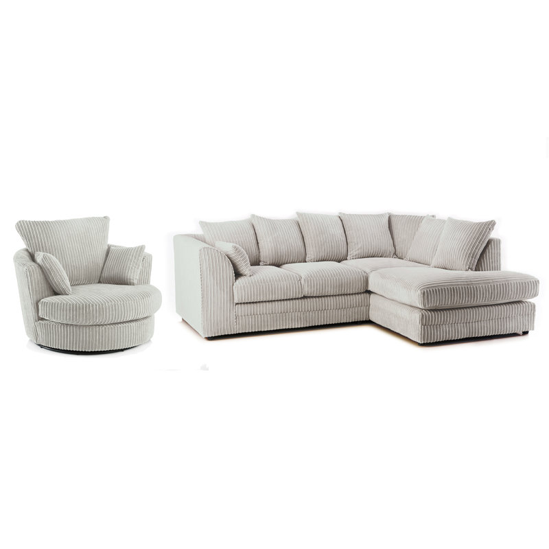 Moana 2 - Piece Living Room Set, Cream, Right Hand