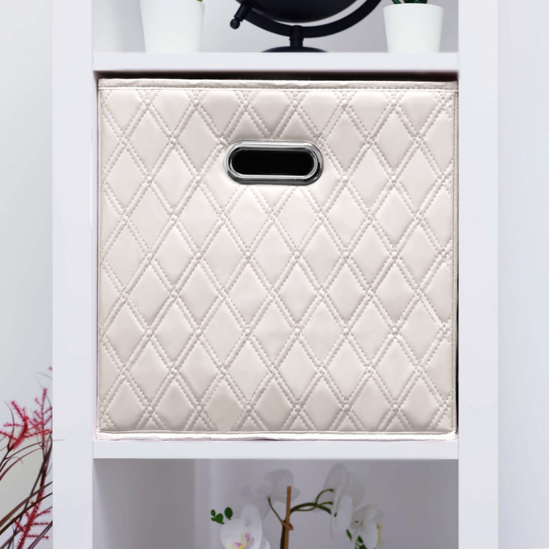Ensemble de bacs de rangement en similicuir, Beige