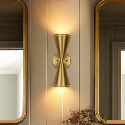 2 - Light Starry Hourglass Up And Down Cone Wall Light