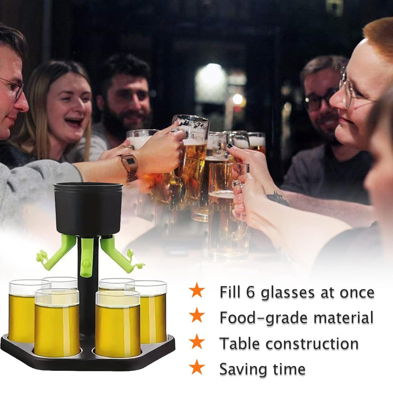 Distributeur de vin hexagonal avec 6 tasses