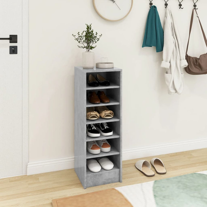 Shoe Cabinet 31.5x35x90 cm Engineered Wood, Concrete Grey