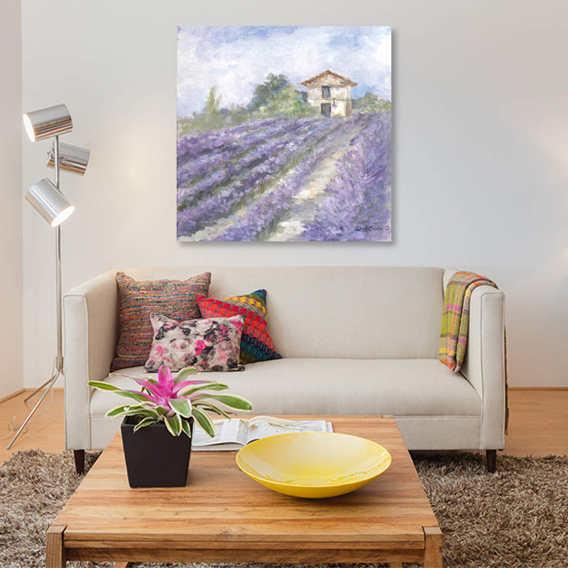Lavender Fields by Debi Coules - Painting on Canvas, 45.72 cm H x 45.72 cm W x 1.91 cm D, No Frame