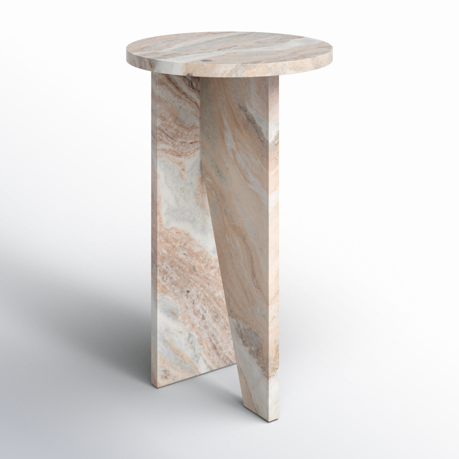 Fairfax 12" Genuine Marble End Table, Beige