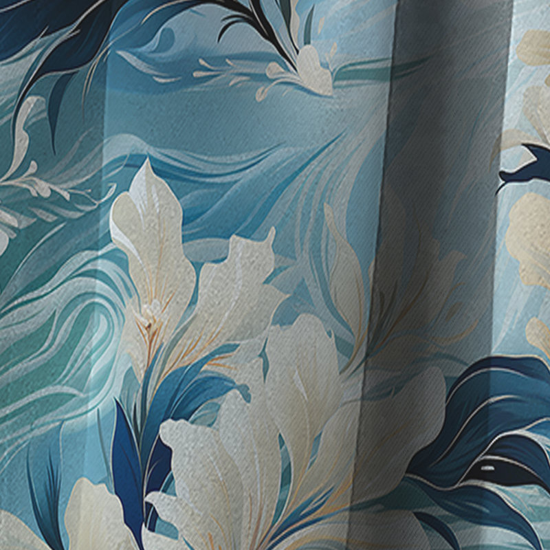 Oceanic Dreamscape Tropical Motif V - Rideau floral - Rideau occultant floral - 1 panneau, L 52 po x L 108 po