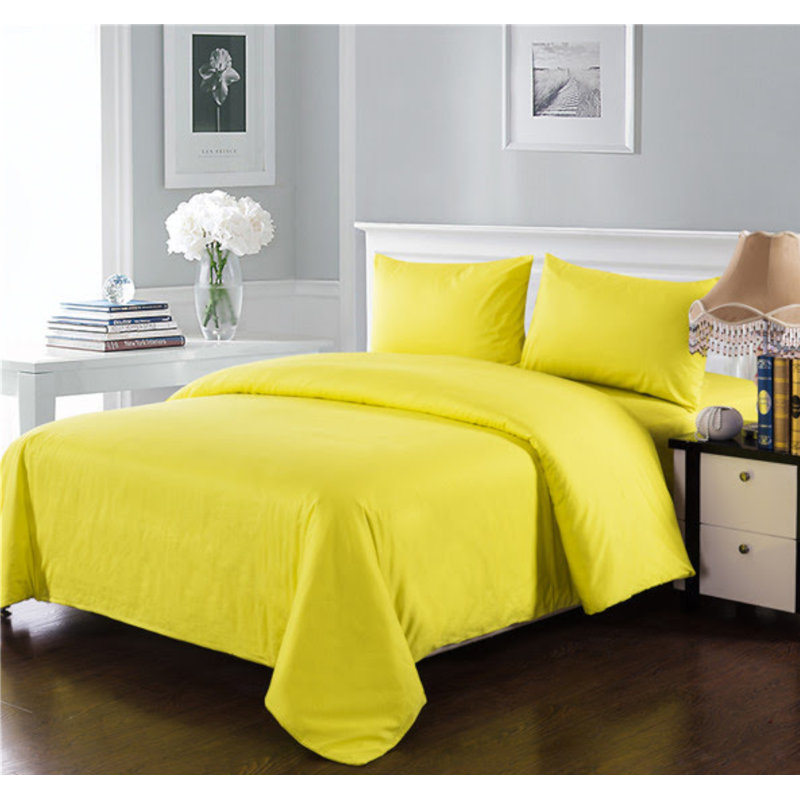 Modern & Contemporary Cotton Duvet Cover, Twin, Yellow