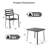 4 - Person Metal Patio Stackable Dining Set with 35" Square Table
