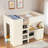 Loft Bed With Built-in Wardrobe, Desk, Storage Shelves And Drawers-2018513934